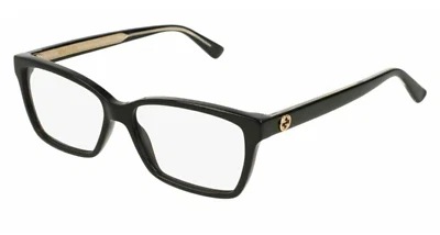 Классические прямоугольные очки для чтения GUCCI GG0312O 001 52-14 в черной оправе - Изображение 1 из 4