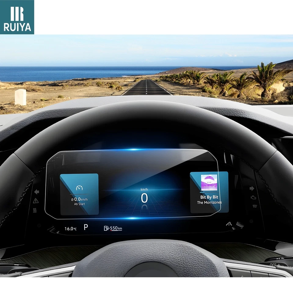 RUIYA Car Cockpit Screen Protector Tempered Glass 10.25-in For 2022-2024 VW Golf - Image 1 of 4