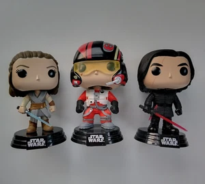 Funko Pop! Star Wars POE, REY, KYLO REN BOBBLEHEAD VINYL FIGURE LOT #190 62 194 - Picture 1 of 6