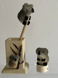 Australiana Koala Pencil Pot, Sharpener & Pencil Quirky Decorative Hand Made - Picture 1 of 5