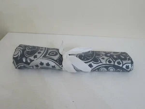 POTTERY BARN DORM TASSEL TRIM TAPESTRY NEW 53 X 53 GRAY SILVER METALLIC PAISLEY - Picture 1 of 2