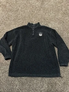 Maglione sherpa vintage 2XL ~ Togwotee Mountain Lodge ~ nero 1/4 zip taglia XXL - Foto 1 di 7