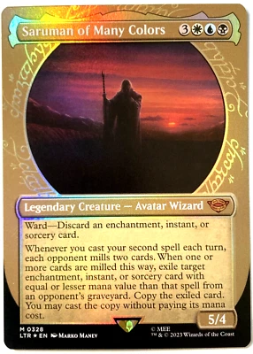 MTG Saruman of Many Colors *SHOWCASE FOIL* The Lord of the Rings 0328 NM - Image 1 of 4