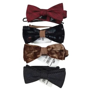 4 LOT Mens Bow Ties Pretied Velvet Wool Polyester Adjustable Bowties Wedding - Picture 1 of 6