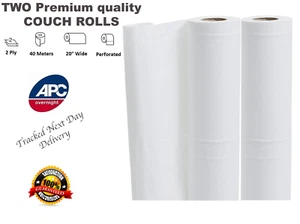 2 Roll 20" 40M WHITE Hygiene Beauty Salon Massage Couch Therapy Dentist Medical - Picture 1 of 1