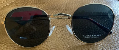 Lucky brand Nelson Rounded-frame Gold tone metal sunglasses one size NWT - Image 1 of 4