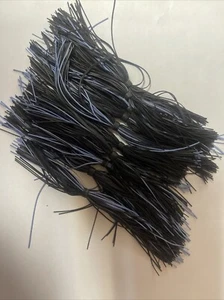 Bass Jig Skirts Flat Living Rubber  Lot Of 10 Color Black / Blue Old School - Picture 1 of 4