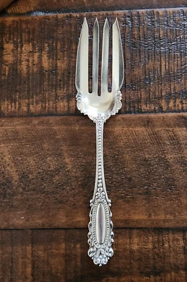 EUGENIE BY WATSON STERLING (1895) TENEDOR PARA SERVIR CARNE FRÍA 7 1/4 PULGADAS Foto 1 de 4