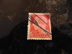 1944 RSI Italian Social Republic Red Julius Caesar Stamp Fascist Italy Roma - Picture 1 of 5
