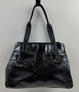 Kate Spade Claverly Maryanne Bow Patent Leather Satchel Handbag Purse Black - Picture 1 of 11