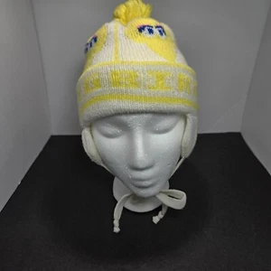 Sesame Street Big Bird Knitted Hat White/Yellow Ear covers Ties Toddler - Picture 1 of 7