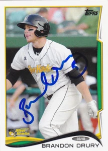 BRANDON DRURY SOUTH BEND SILVER HAWKS SIGNED CARD PADRES DIAMONDBACKS YANKEES - Picture 1 of 1