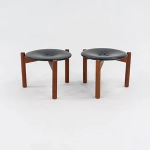 1950s Pair of Swedish Three Legged Stools by Uno & Osten Kristiansson for Luxus - Picture 1 of 12