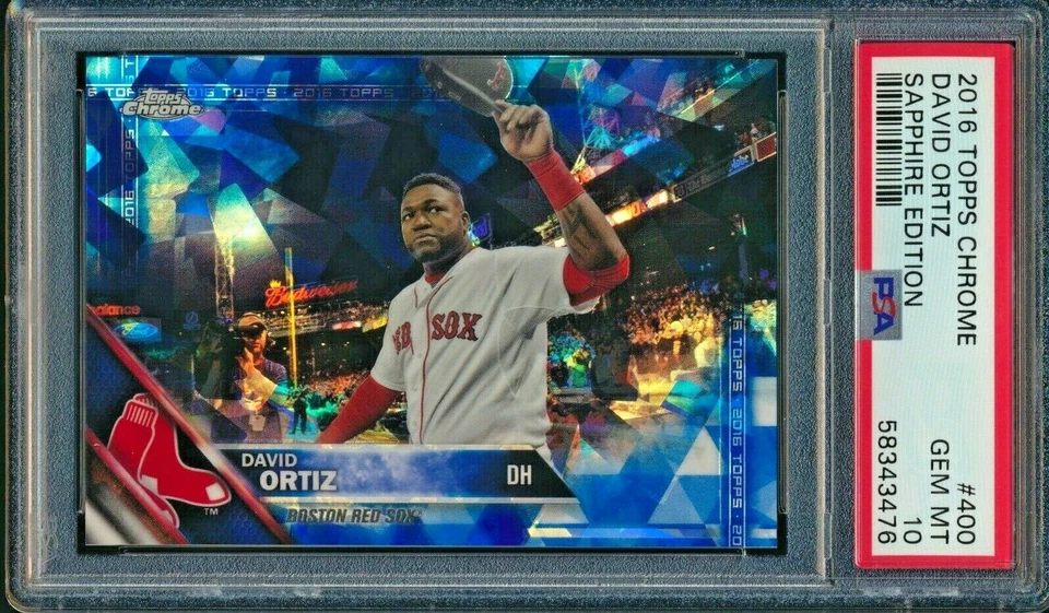 Topps Chrome Sapphire #400 2016 David Ortiz graduado PSA 10 gemas como nuevo Foto 1 de 1