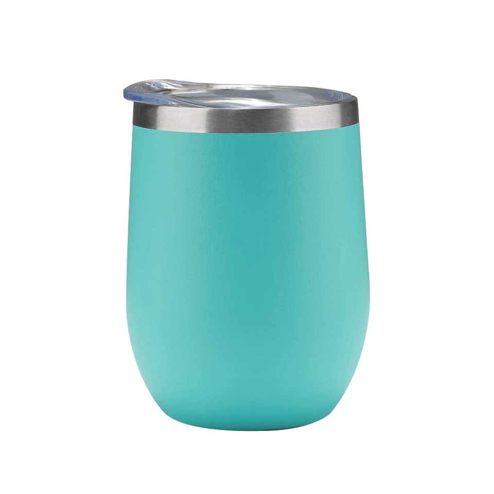 Wine Tumbler 12oz with Sip Lid Double Wall Stainless Steel Insulated wine glass  - Image 1 of 4
