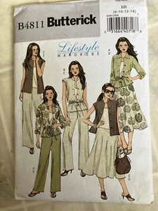 Pantaloni gonna top modello Butterick B4811 taglia 8-10-12-14 taglie forti UNCUT lifestyle - Foto 1 di 5