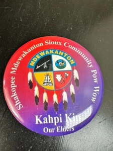 Vintage Shakopee Mdewakanton Sioux Community Kahpi Kin Pow Wow Elder Button - Picture 1 of 4