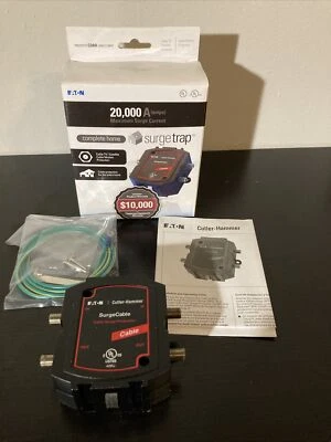 EATON COMPLETE HOME SURGE TRAP CABLE PROTECTOR 20,000 AMP, NEW OPEN BOX - Image 1 of 4