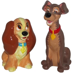 Disney Lady Tramp Figurines Ceramic Vintage Dog Dogs Puppies - Picture 1 of 5