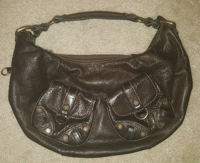 НОВОМ СОСТОЯНИИ ☆☆ ELLEN TRACY КОЖИ HOBO НАПЛЕЧНАЯ СУМКА СУМОЧКА темно-коричневый - Изображение 1 из 4