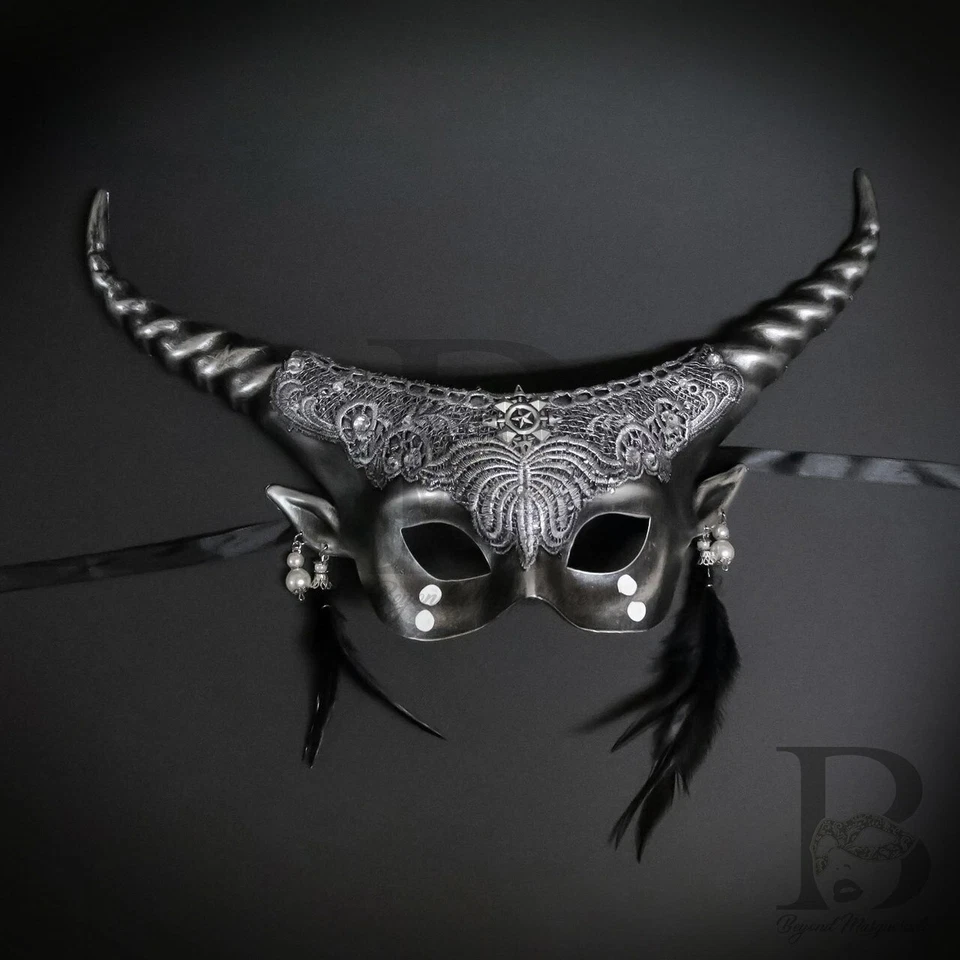 Ram Masquerade Mask Ethereal Silver Masquerade Mask M39474S - Image 1 of 1
