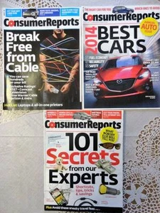 Consumer Reports Lot of 3 2014 Best Cars Magazines Back Issues - Picture 1 of 1