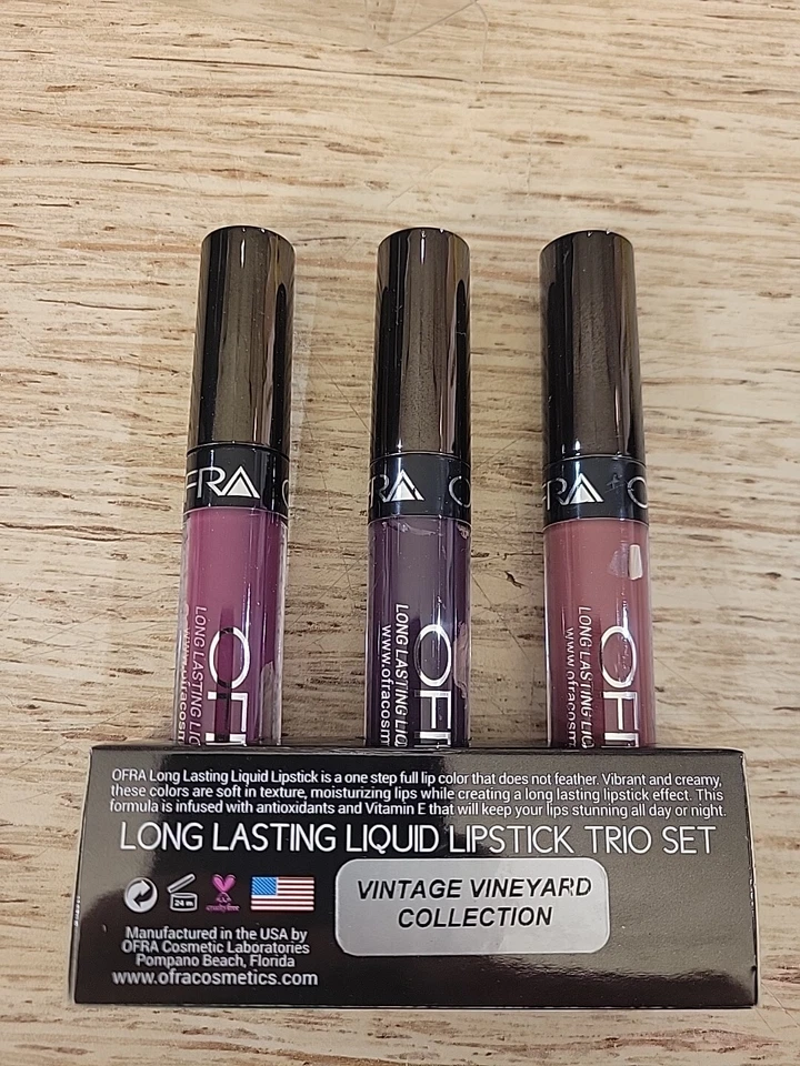 OFRA VINTAGE VINEYARD COLLECTION LONG LASTING LIQUID LIPSTICK TRIO SET- NEW - Image 1 of 4