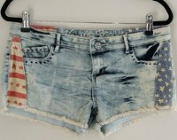 Vanilla Star Denim Jean Shorts Stars Patriotic Womens Size 11