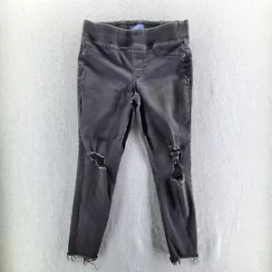 Old Navy Rockstar Mid Rise Black Stretch Distressed Cutoff Denim Blue Jeans 8 - Picture 1 of 7