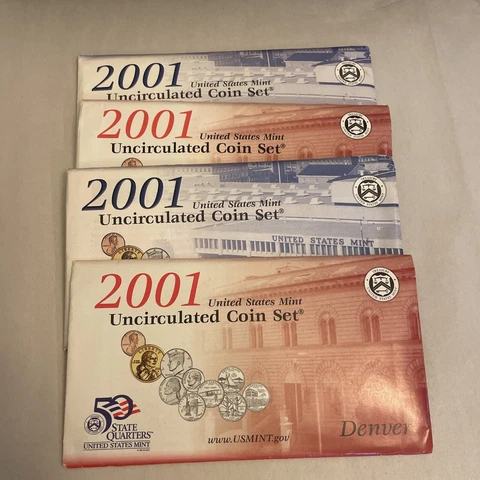 2001 US Mint Uncirculated Coin Sets - D & P Mints - 40 Coins Cover