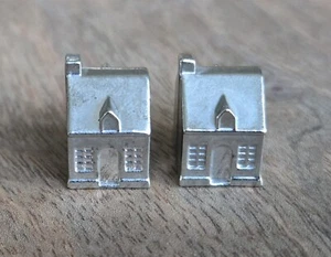 Set of 2 Franklin Mint Monopoly Collector’s Edition Silver Houses 1991 - Picture 1 of 2