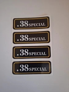 (4) Etiquetas adhesivas de vinilo adhesivas para latas de munición.  .38 ESPECIAL - Imagen 1 de 4