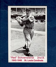 Albert Fred RED SCHOENDIENST, 1942-1946 St. Louis Cardinals ~ 1975 TCMA, Ltd.