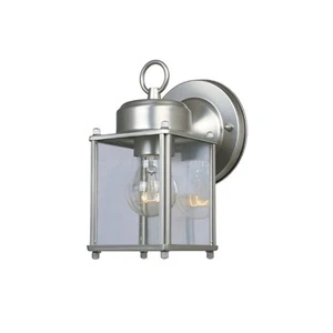 Preston Outdoor Light Fixture, 8 Inch, Exterior Wall Mount Lantern Sconce, Cl... - Picture 1 of 5