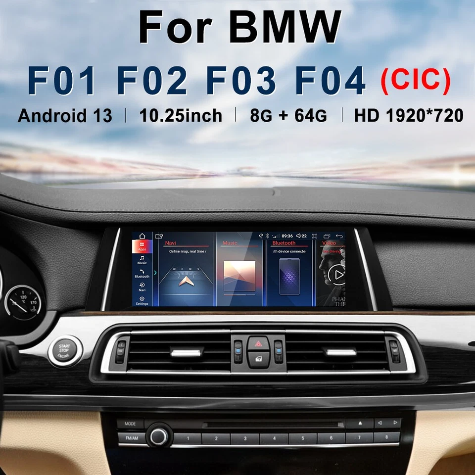 10.25" CarPlay Touchscreen GPS RadioFor BMW 7 Series F01 F02 F03 F04 2009-12 CIC - Image 1 of 4