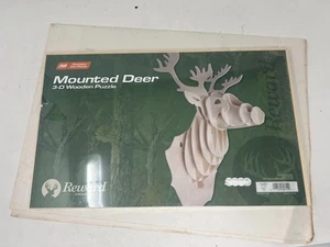 3D Wooden Mounted Deer Puzzle 38 Precision Cut Pieces Reward Project Kid Approve - Picture 1 of 2