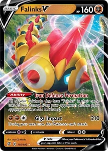Pokemon Rebel Clash Falinks V 110/192 Ultra Rare Holo Card - Picture 1 of 1