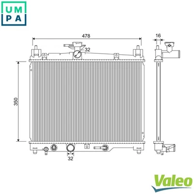 RADIATOR ENGINE COOLING 701330 FOR TOYOTA 2SZ-FE 1.3L 4cyl ECHO - Image 1 of 4