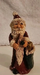 Vintage 1996 Weihnachtsmann Figur handbemalt Volkskunst Stil signiert DM 96 Weihnachten - Bild 1 von 8