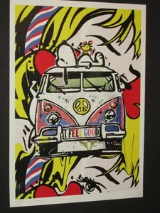 SNOOPY / RV-LIFE - DEATH NYC LTD EDITION PRINT - SIGNED BY DEATH NYC 45x32cm - Foto 1 di 2