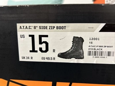 5.11 A.T.A.C. 8 Side Zip Tactical Boot Mens US 15R, UK 14R, EU 49.5R 12001 Black - Image 1 of 4