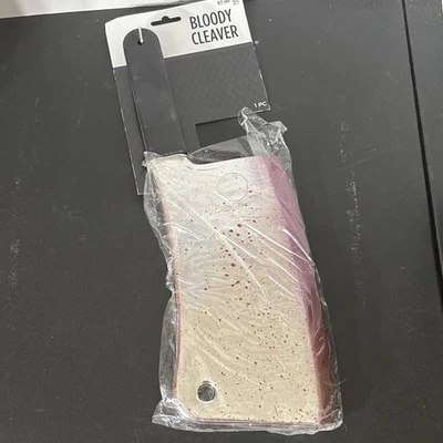 Bloody Cleaver Knife Toy Weapon Fancy Dress Up Halloween Adult Costume Accessory - Image 1 of 4