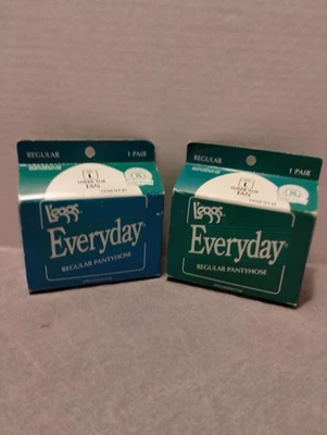 2 Pair L'eggs Everyday Pantyhose Sheertoe Tan Size L - Image 1 of 2