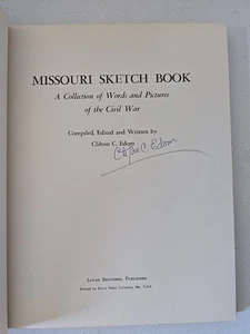 VTG 1963 Missouri Sketch Book By Clifton C. Edom *signed* - Picture 1 of 16