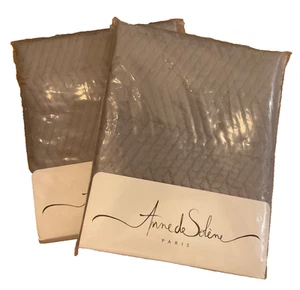 Anne de Solene Paris~Lutece~2 Euro SHAMS~quilted~GRAY~100% Cotton~NWT~ - Picture 1 of 5
