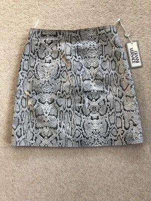 Authentic Vintage Gianni Versace Mini Skirt 1990s Genuine Leather Faux Snakeskin - Image 1 of 4