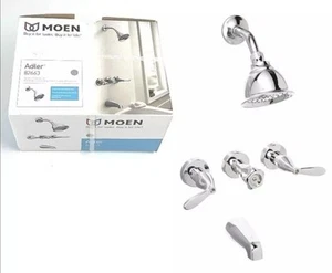Moen ® 82663 Adler 3-Handle Standard Tub & Shower Faucet, Chrome, 1.8 GPM - Picture 1 of 2