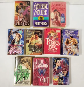 Historical Romance Books Lot Of 10 Pirate Captives Themed Ship Captains Vintage - Picture 1 of 13