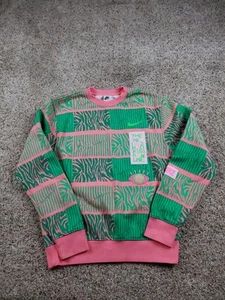 Nike Club Fleece Trippy Safari Sweatshirt Small Mens Pink Crew Neck Pullover - Picture 1 of 14