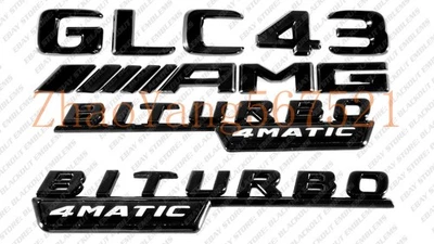 Letras con logotipo emblemas negros brillantes para Mercedes-Benz GLC43 biturbo 4Matic AMG X254 Foto 1 de 4